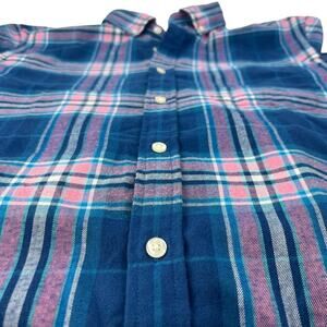 Vineyard Vines M Classic Fit "Murray Shirt" Blue Pink Plaid Men's Flannel Shirt